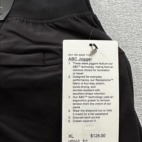 NWT - Lululemon Men’s ABC Jogger - Black - Picture 4 of 11
